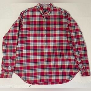 Ralph Lauren Classic Fit Plaid Button-Down Shirt XL Blue Pony Logo Preppy